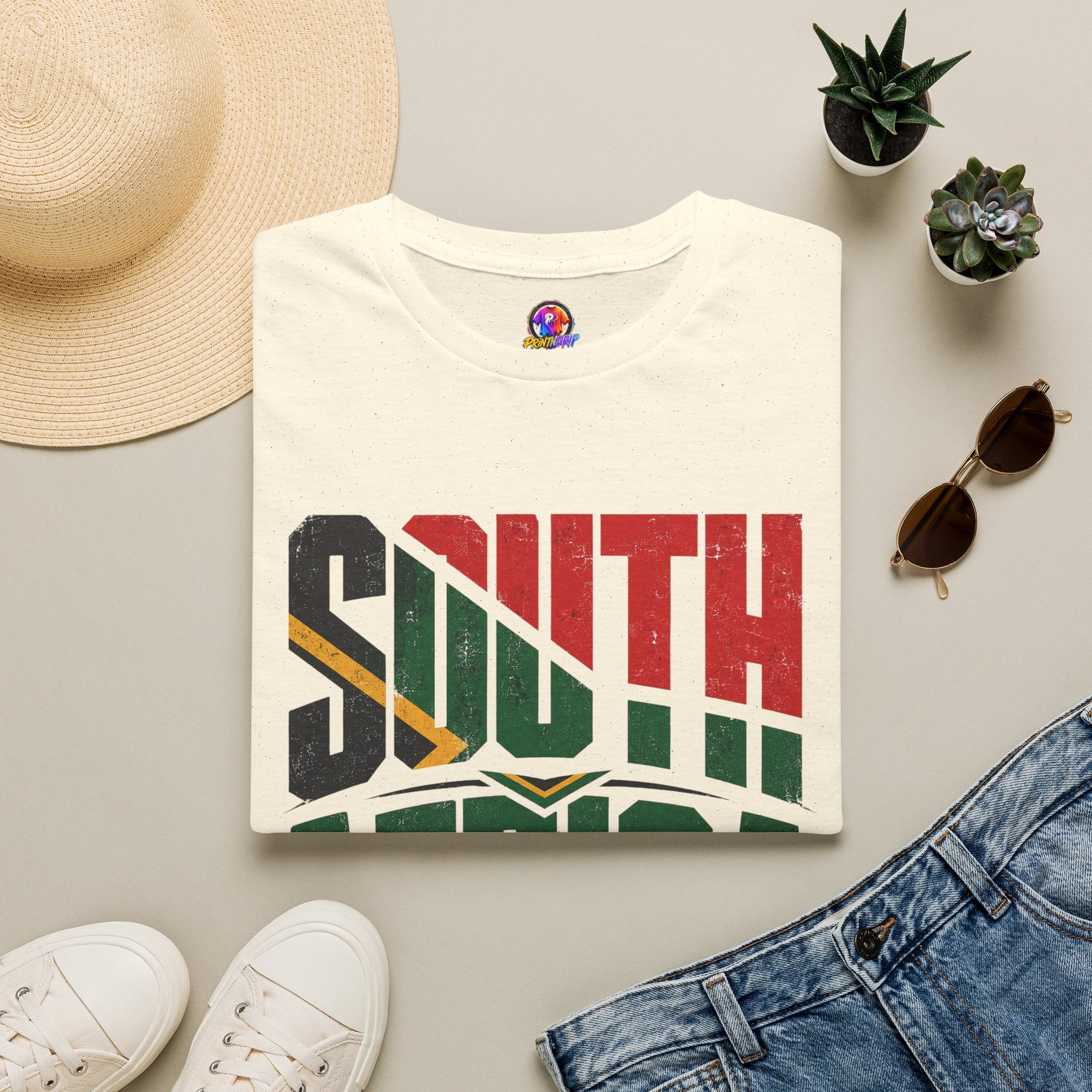 South Africa Soccer T-Shirt — Vintage Flag Football Fan Tee