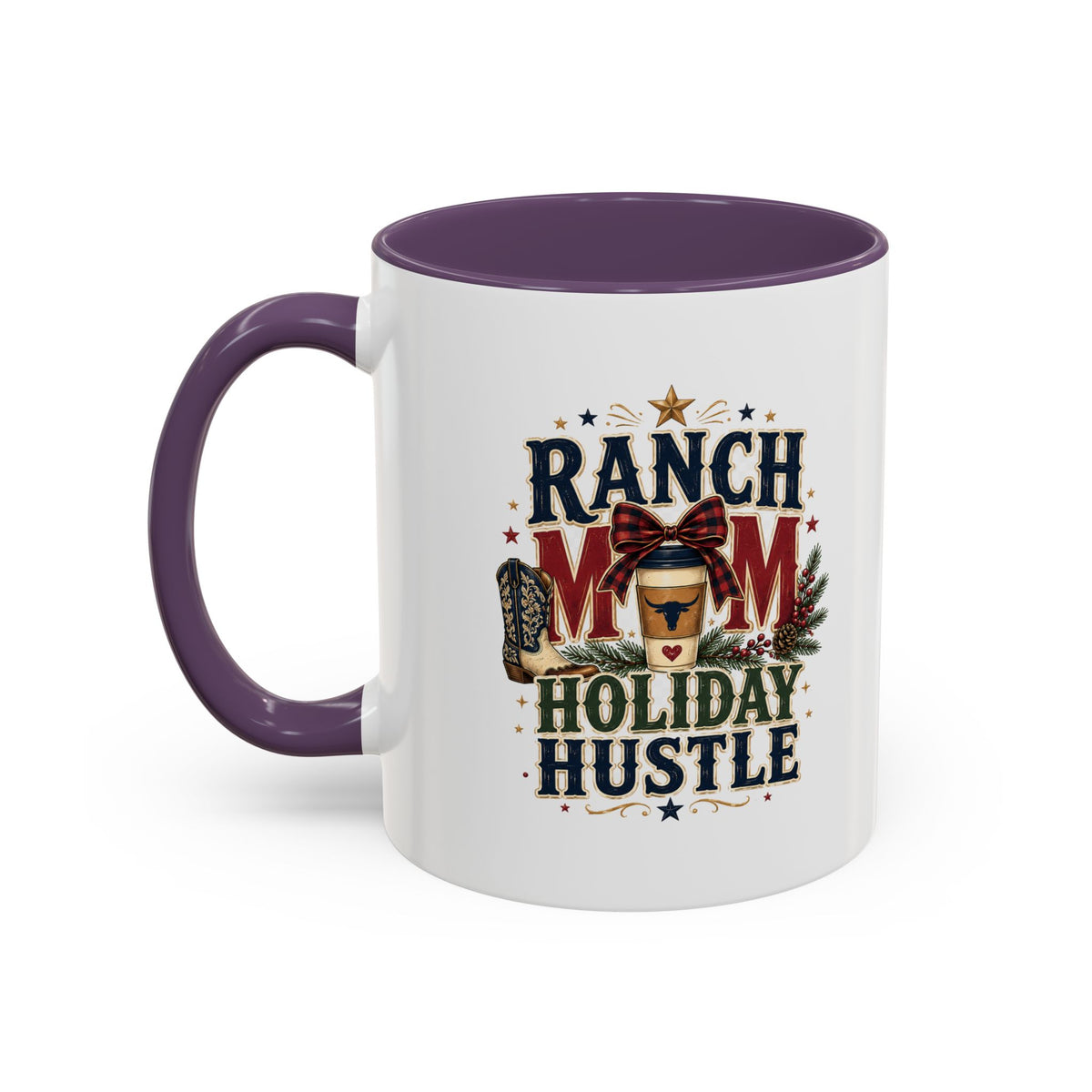 Modern Day Christmas Ranch Mom Holiday Hustle Accent Coffee Mug
