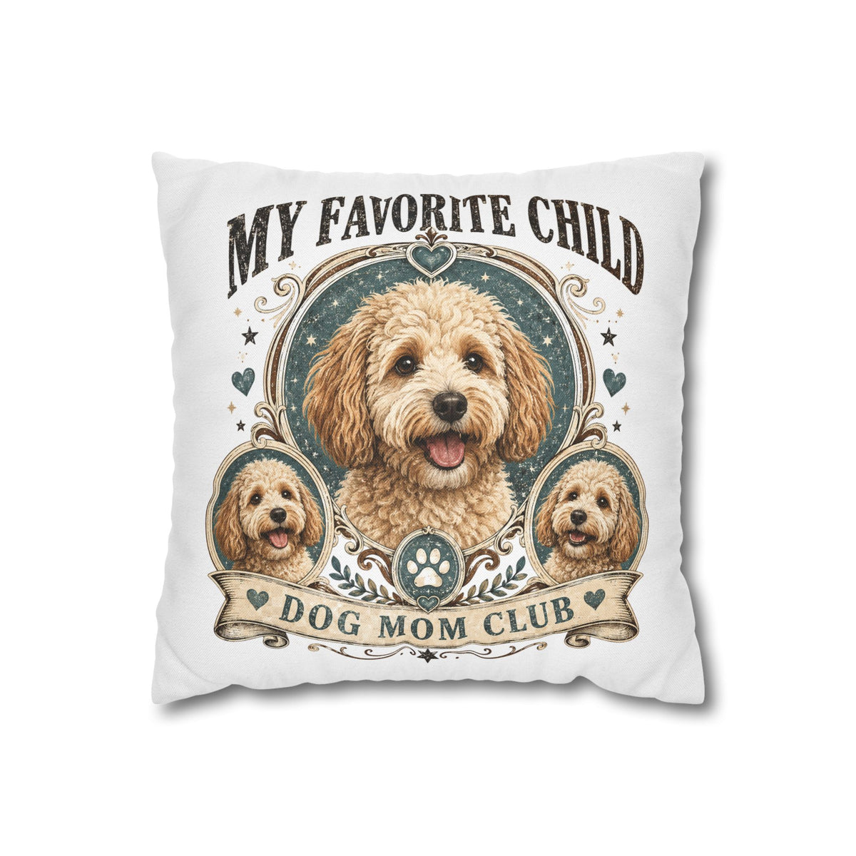 My Favorite Child Dog Mom Club Pillowcase Milo Bailey Dog Dad Mom – Cute Goldendoodle Decorative Pillow Cover