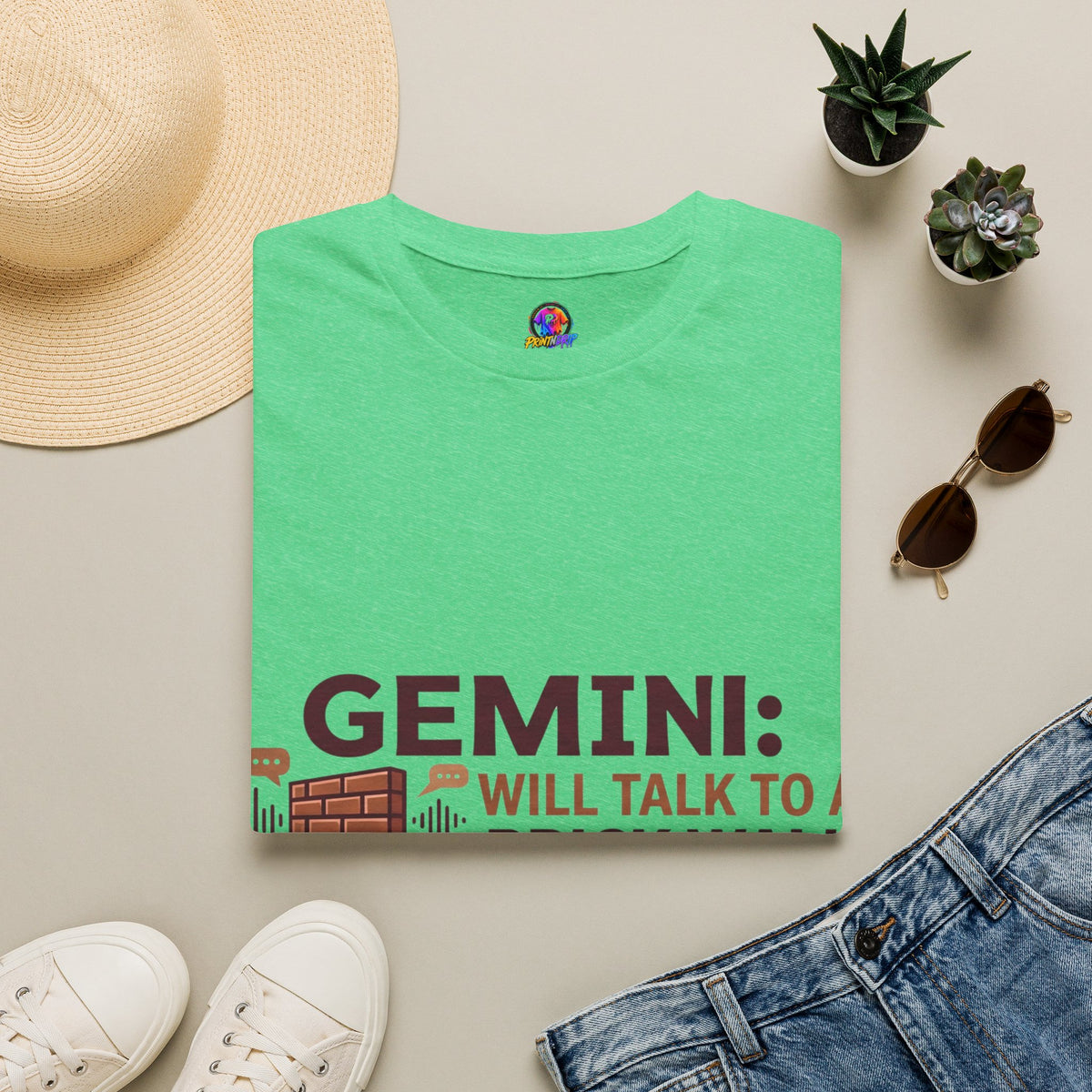 Gemini T-Shirt — "Gemini: Will Talk to a Brick Wall, Will Also Win the Argument" Astrological Tee