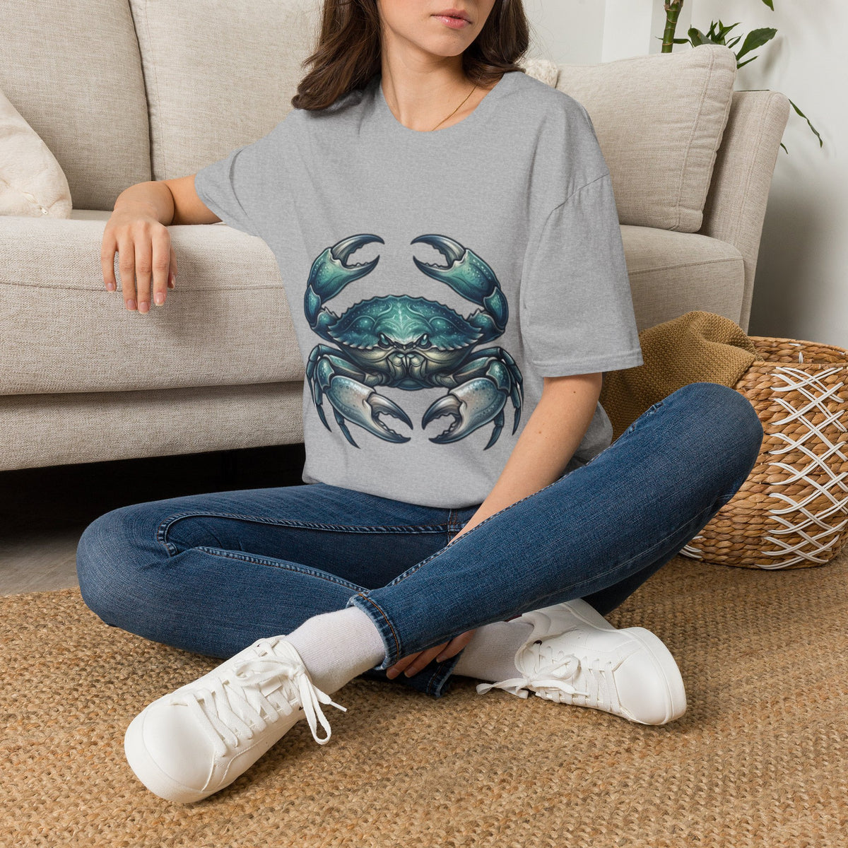 Crab Graphic T-Shirt — Coastal Sea Creature Tee