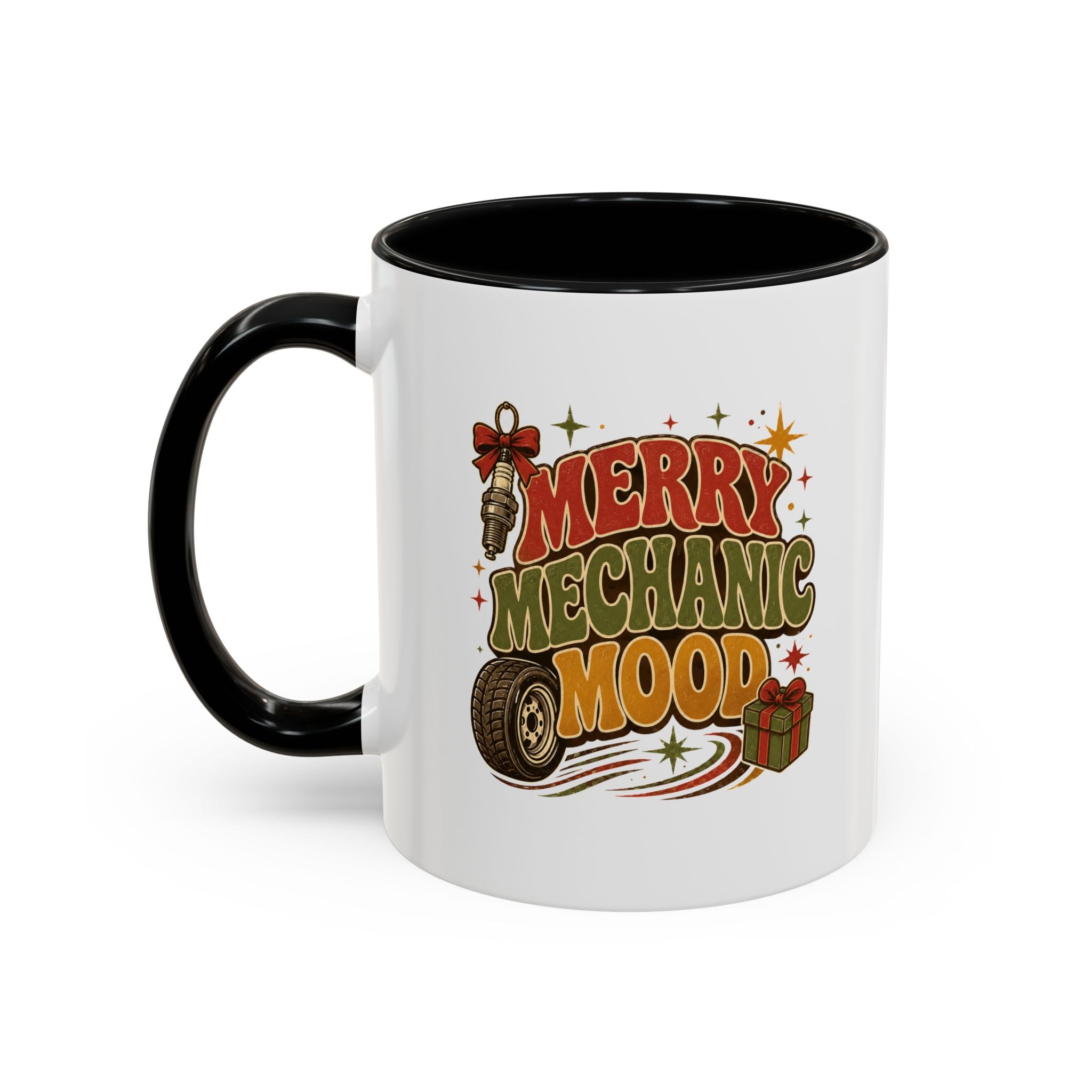 Modern Day Christmas Merry Mechanic Mood Coffee Mug — Holiday Auto Mechanic Gift