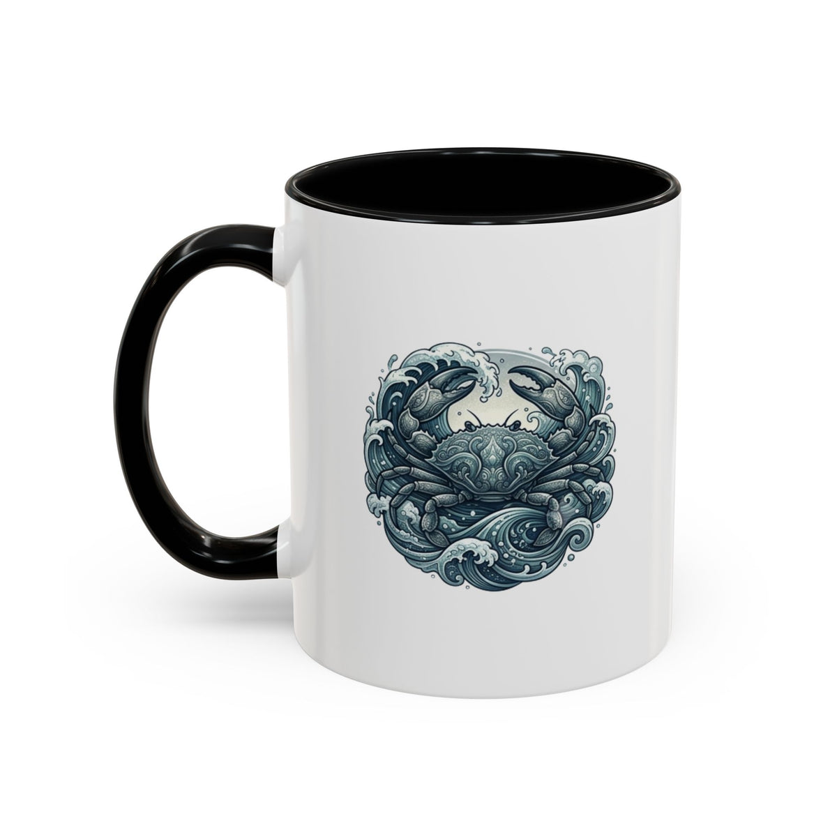 Cancer Zodiac Crab Ocean Crest Accent Coffee Mug