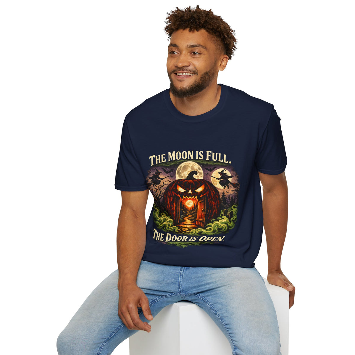 Halloween The Moon Is Full Unisex Softstyle T-Shirt