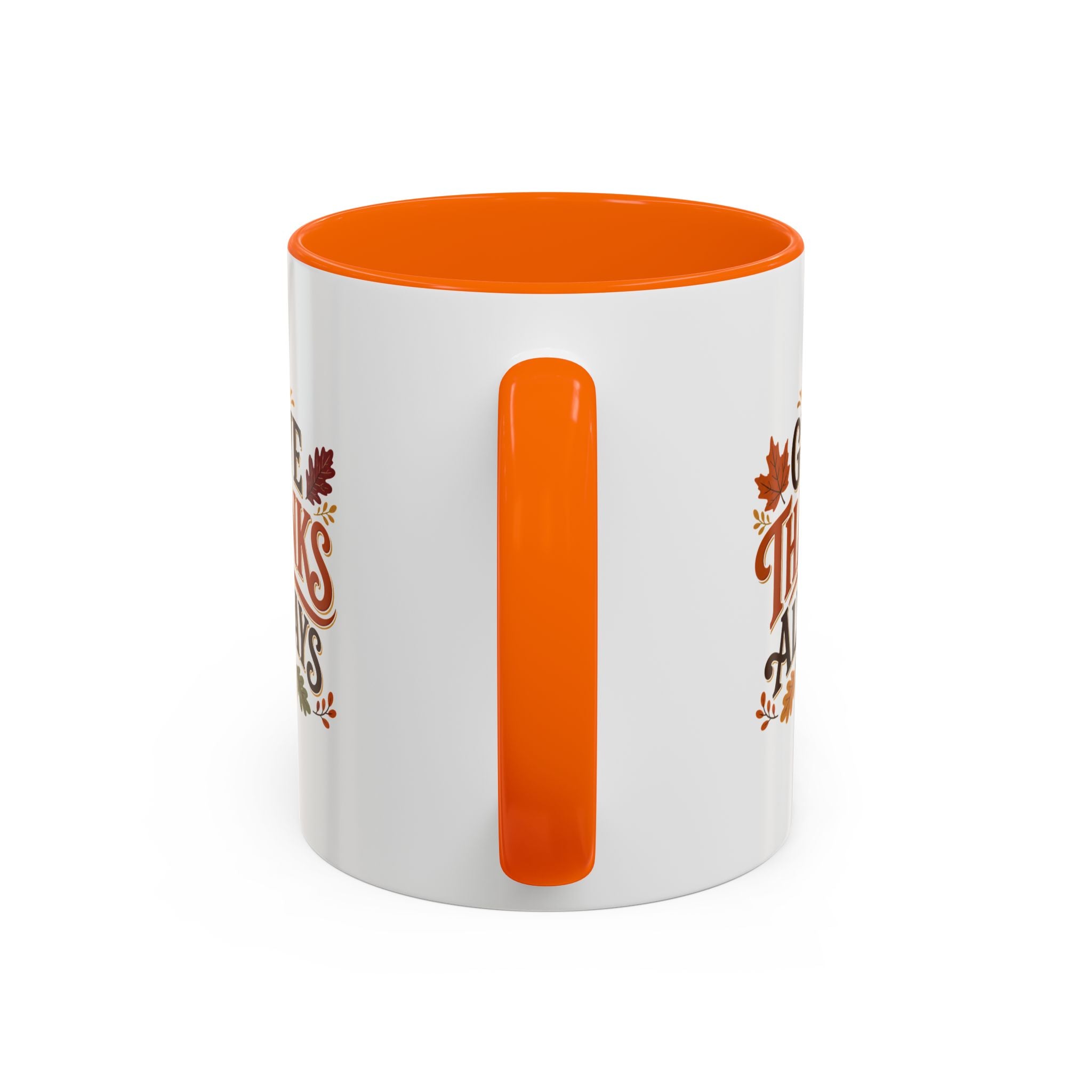 Thanksgiving Mug Give Thanks Always Accent Coffee Mug — Thanksgiving Autumn Ceramic Mug