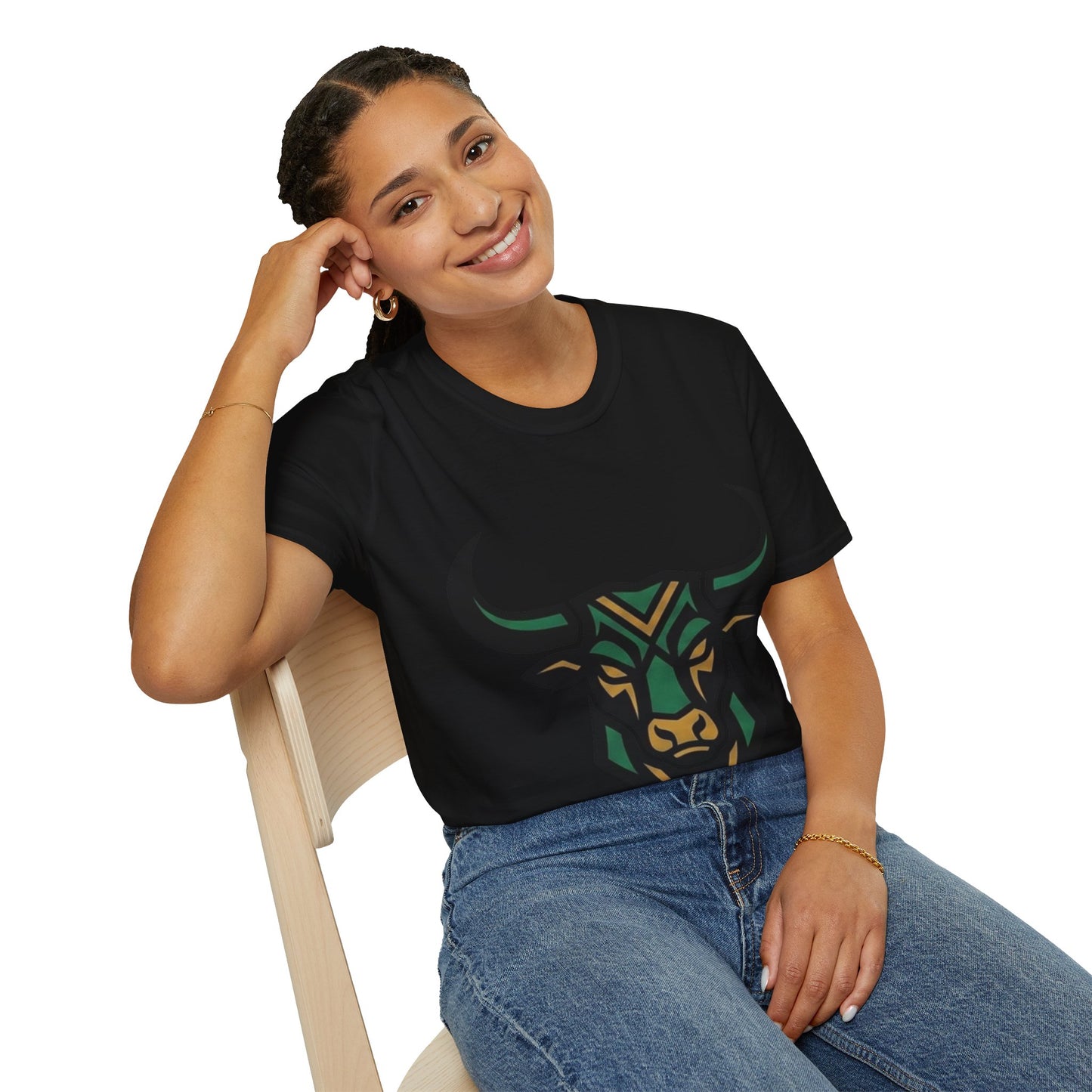 Bull Head Graphic T-Shirt — Tribal Geometric Rodeo Tee