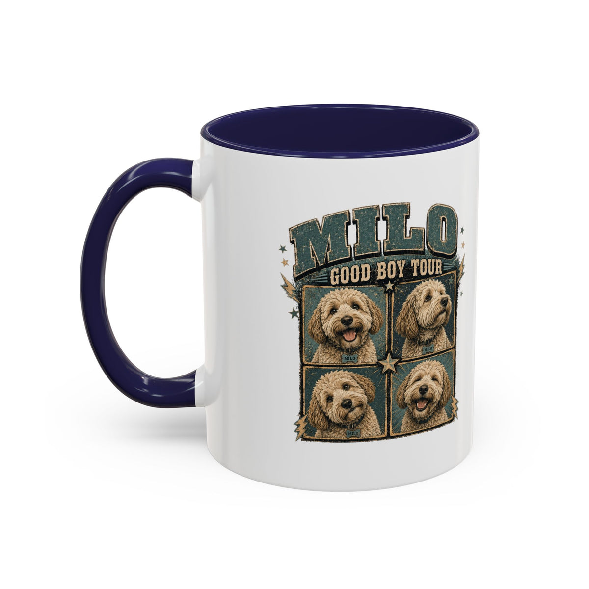 Milo Bailey Dog Dad Mom Milo 'Good Boy Tour' Accent Coffee Mug – Personalized Dog Photo Tribute