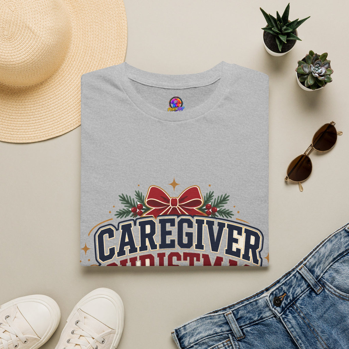 Caregiver Christmas Crew T-Shirt — Holiday Nurse & Caregiver Gift