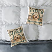 Milo Bailey Dog Dad Mom Square Pillow — "Favorite Child" Dog Mom Club Decorative Pillow