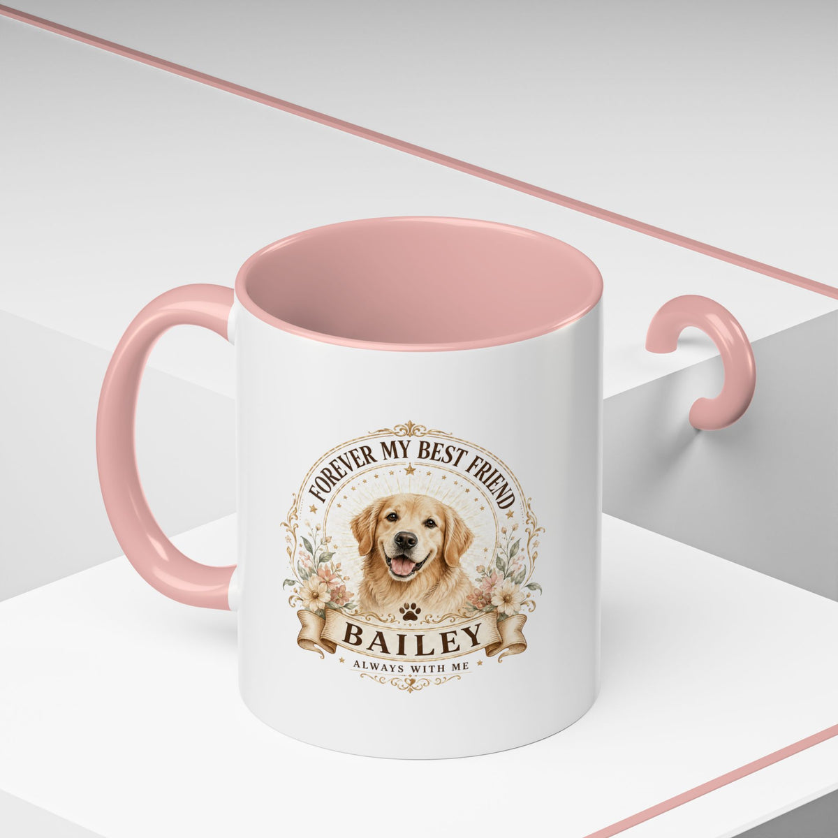 Milo Bailey Dog Dad Mom Golden Retriever Coffee Mug — “Forever My Best Friend” Personalized Dog Mug (Bailey)