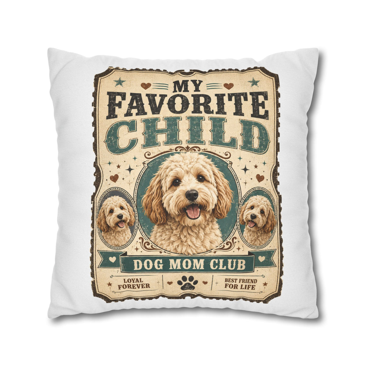 My Favorite Child Dog Mom Club Pillowcase Milo Bailey Dog Dad Mom – Cute Doodle Pet Throw Pillow