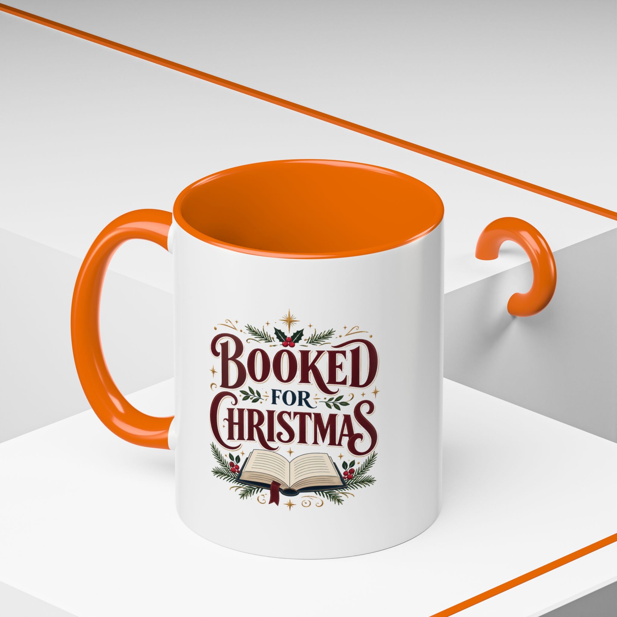 Christmas Booked for Christmas Coffee Mug — Holiday Book Lover Accent Mug