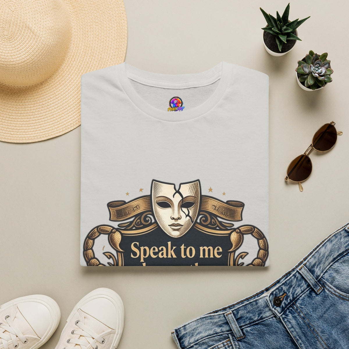 Speak to Me Mask T‑Shirt — 'Speak to me honestly...' Zodiac Scorpio Graphic Tee
