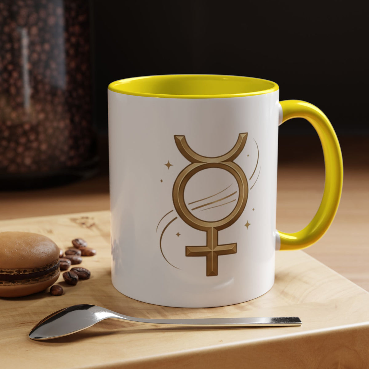 Virgo Zodiac Mercury Mug — Gold Zodiac Astrology Coffee Cup