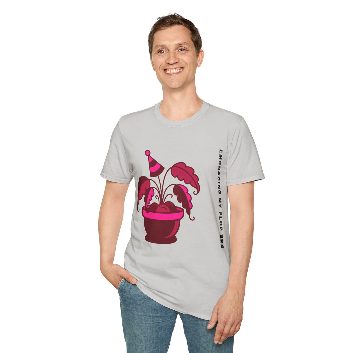 Plant Party T-Shirt — "Embracing" Pink Potted Plant Graphic - Trending Now - September 2026