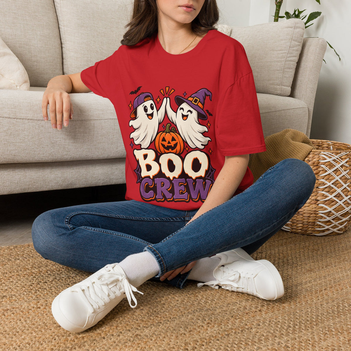 Boo Crew Halloween T-Shirt — Cute Ghosts & Pumpkin Graphic