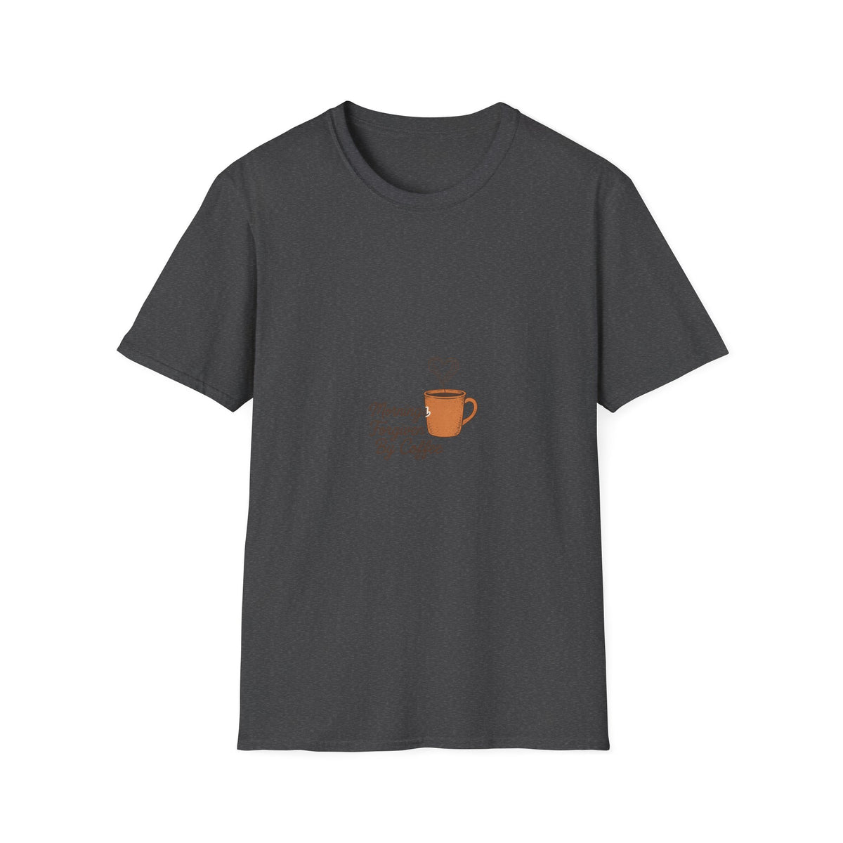 Morning Powered By Coffee Graphic Tee, Cute Caffeine Heart Mug T-Shirt - Trending Now - September 2026
