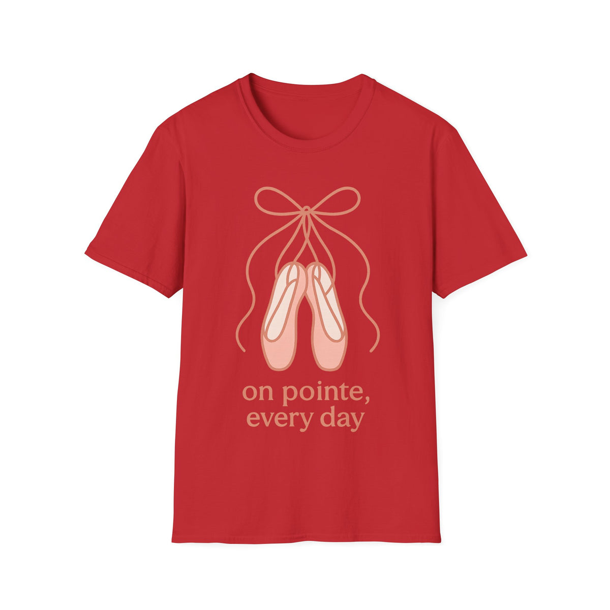 "On Pointe Every Day" Ballet Pointe Shoes Tee - Cute Coquette Balletcore Aesthetic White T-Shirt - Trending Now - September 2026