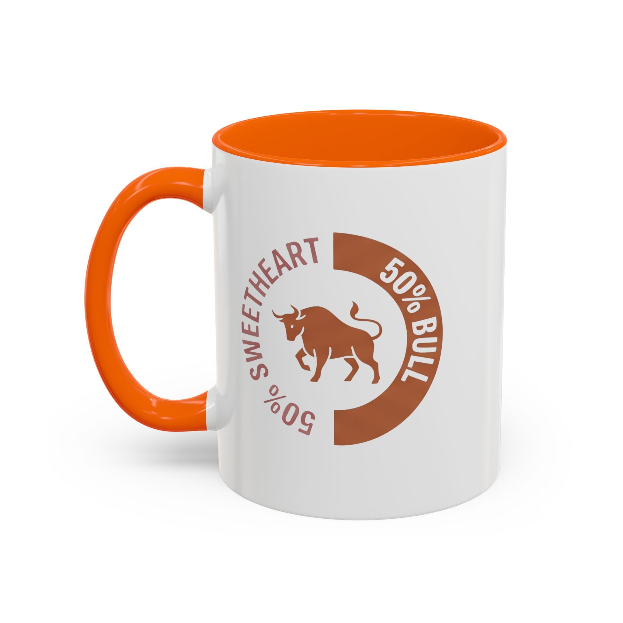 Coffee Mug – "50% Sweetheart 50% Bull" Accent Ceramic Mug