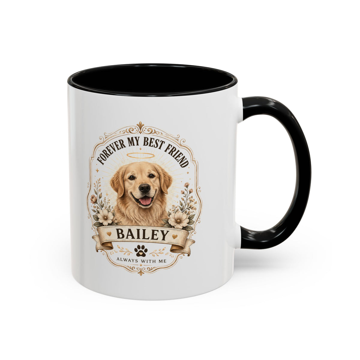 Milo Bailey Dog Dad Mom Dog Memorial Coffee Mug — "Forever My Best Friend" Personalized Golden Retriever