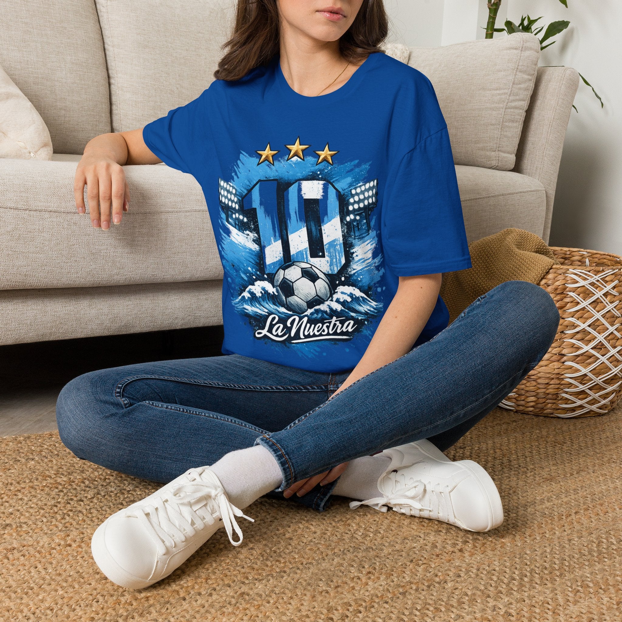 Argentina Soccer Fan T-Shirt — 'La Nuestra' #10 Jersey Design