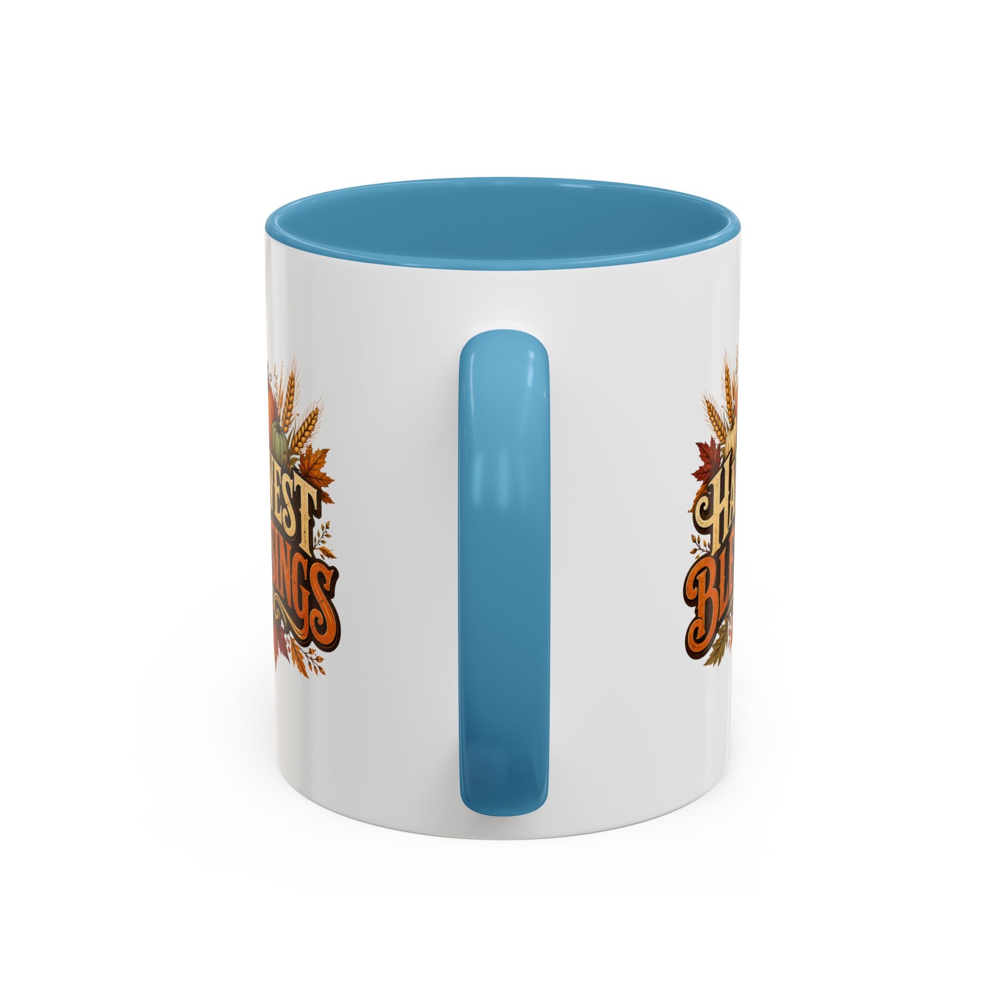 Thanksgiving Mug Harvest Blessings Coffee Mug — Fall Pumpkin & Wheat Thanksgiving Mug