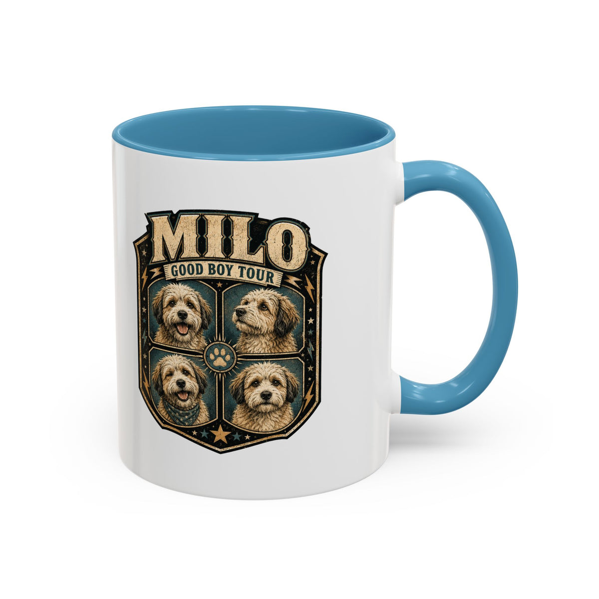 Milo Bailey Dog Dad Mom Milo 'Good Boy Tour' Accent Coffee Mug – Personalized Dog Lover Gift