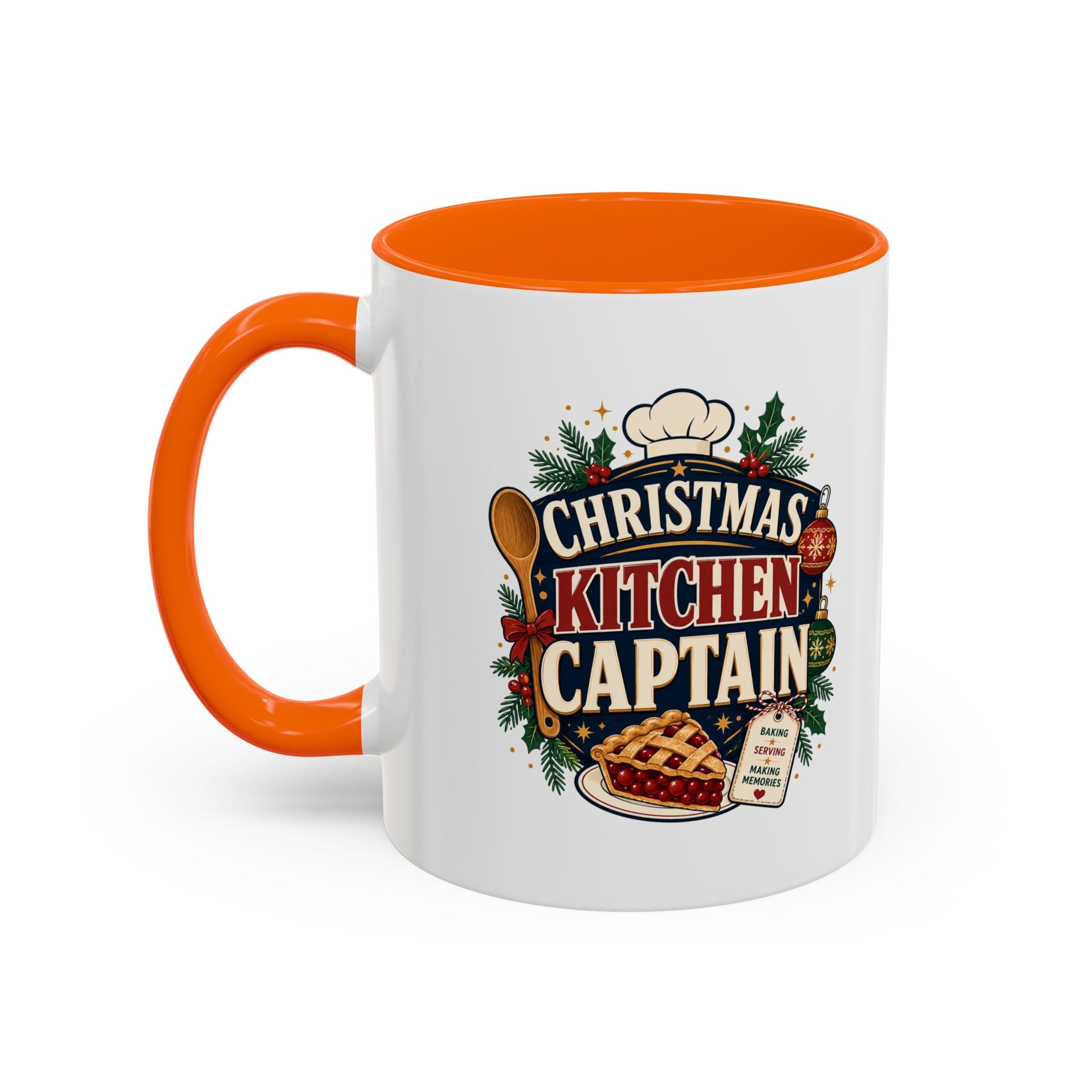 Modern Day Christmas Kitchen Captain Accent Coffee Mug — Holiday Baking Chef Gift (11/15oz)