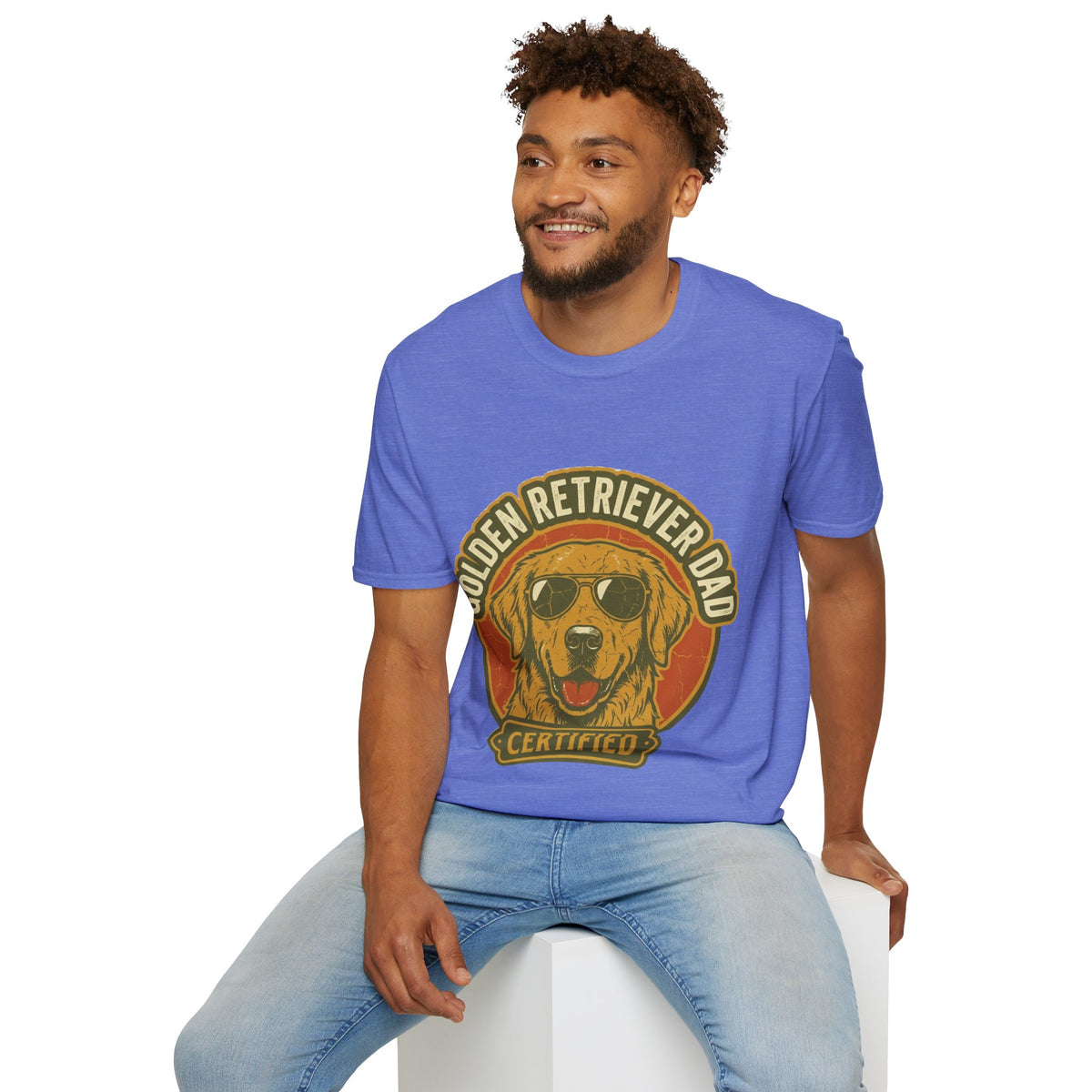 Golden Retriever Dad T-Shirt — Certified Retro Dog Dad Tee