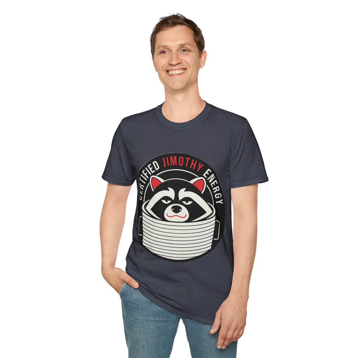 Jimothy Energy T-Shirt — Certified Raccoon Graphic Tee - Trending Now - August 2026