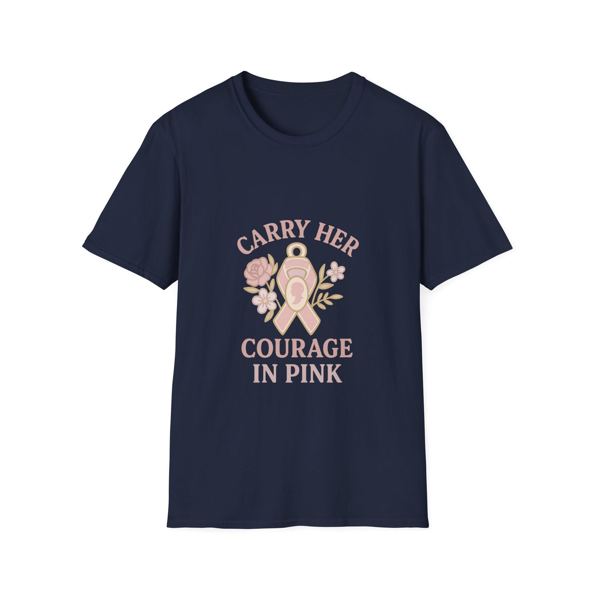 T-Shirt — "Carry Her Courage in Pink" Floral Breast Cancer Awareness Tee - Trending Now - October 2026