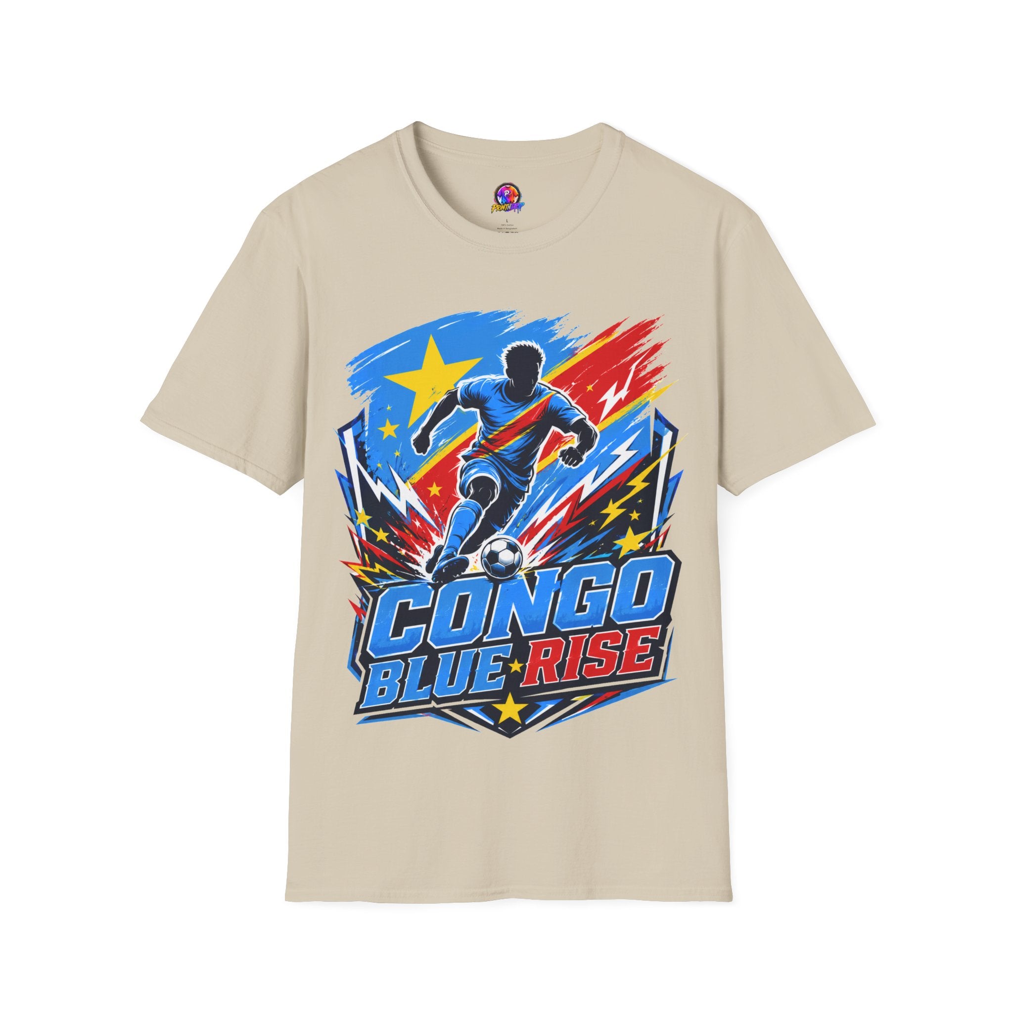 Congo Soccer T-Shirt — Congo Blue Rise Football Fan Tee