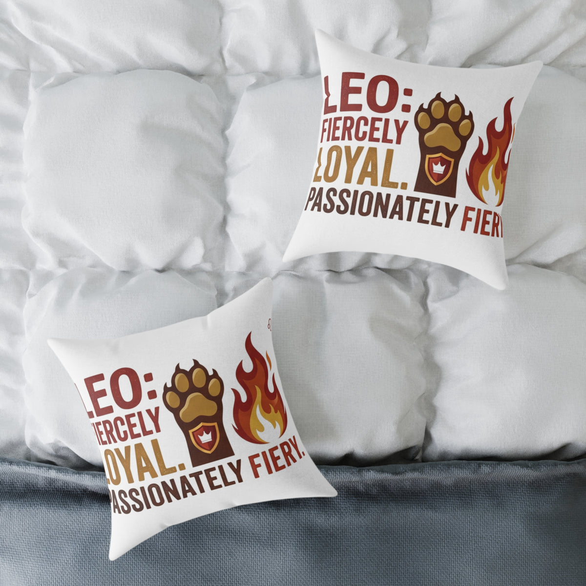 Leo Zodiac Fiercely Loyal Square Poly Canvas Pillow