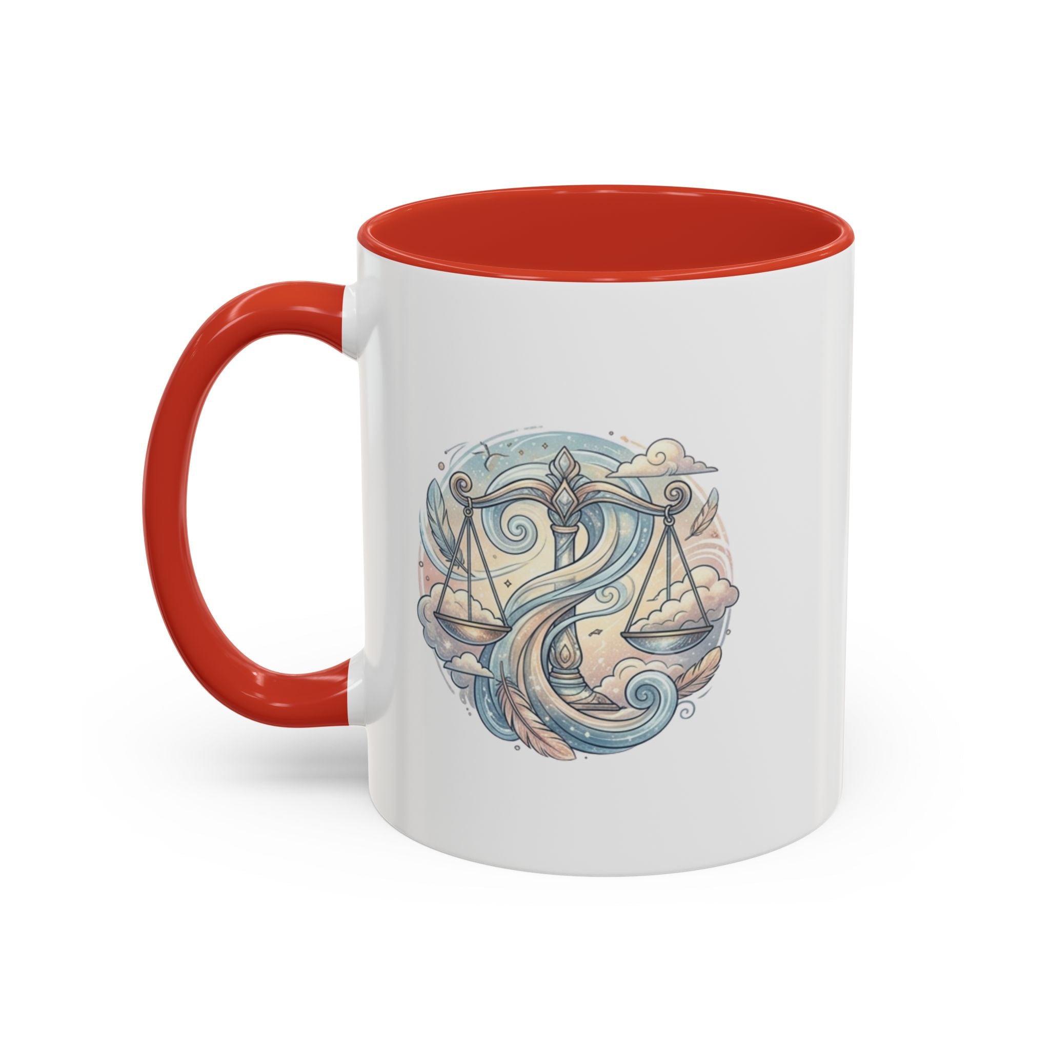 Libra Zodiac Coffee Mug — Balance Scales Astrological Accent Mug