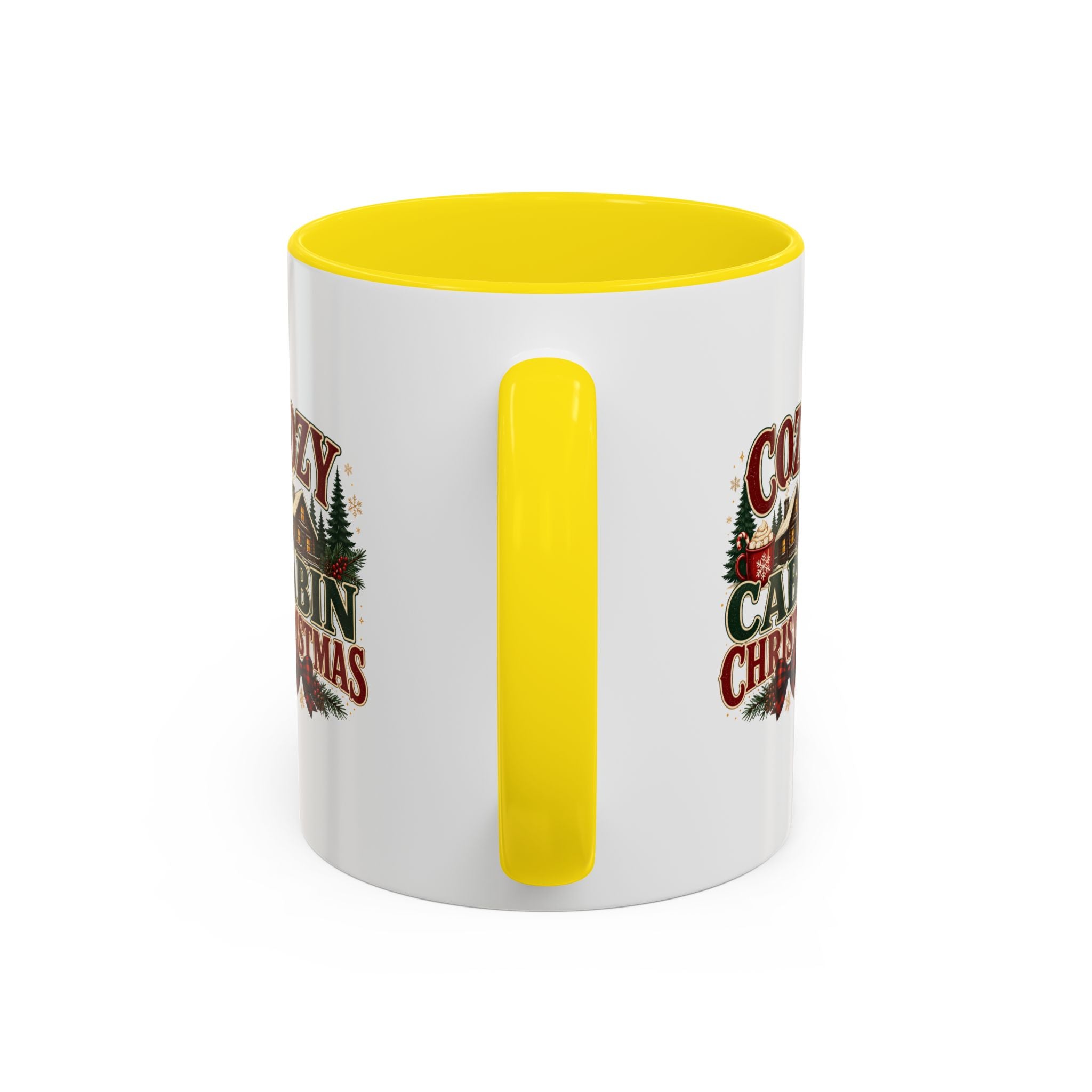 Cozy Cabin Christmas Accent Coffee Mug – Holiday Cabin Coffee Cup