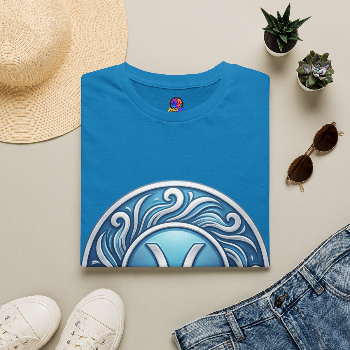 Pisces Zodiac T-Shirt – Blue Water Sign Astrology Tee