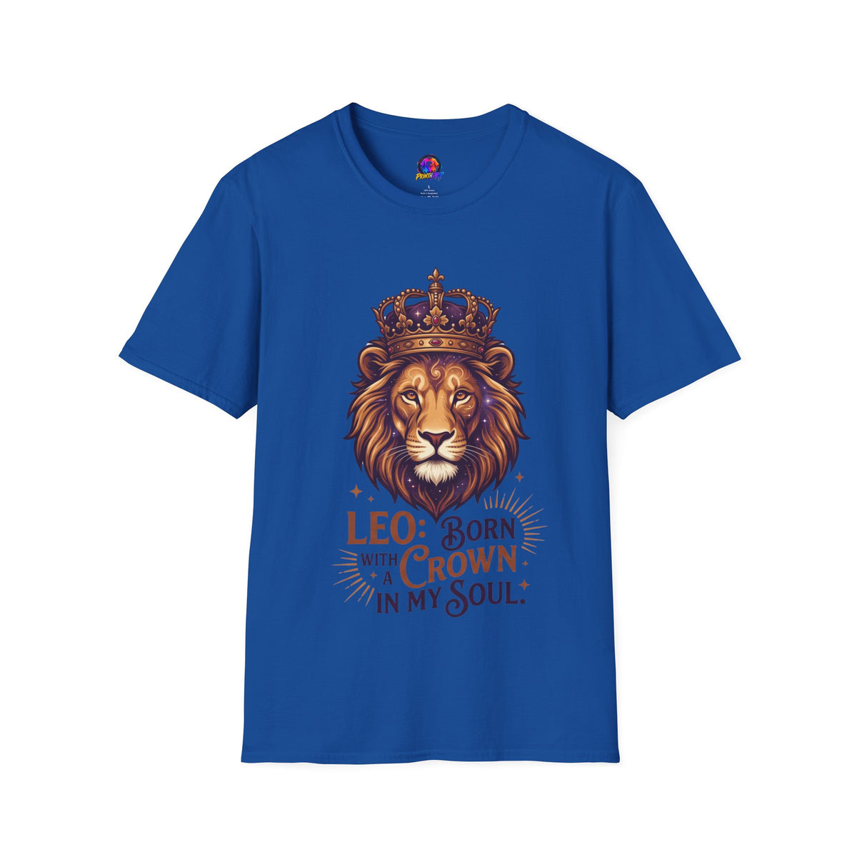 Leo Zodiac Lion T-Shirt — "Born with a Crown in My Soul" Zodiac Graphic Tee