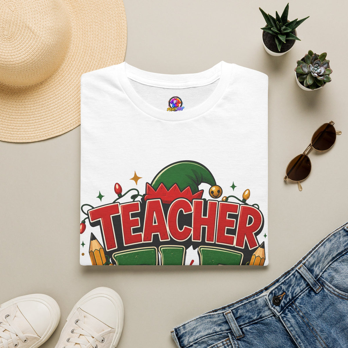 Teacher Elf Mode T-Shirt — Funny Christmas Teacher Holiday Tee