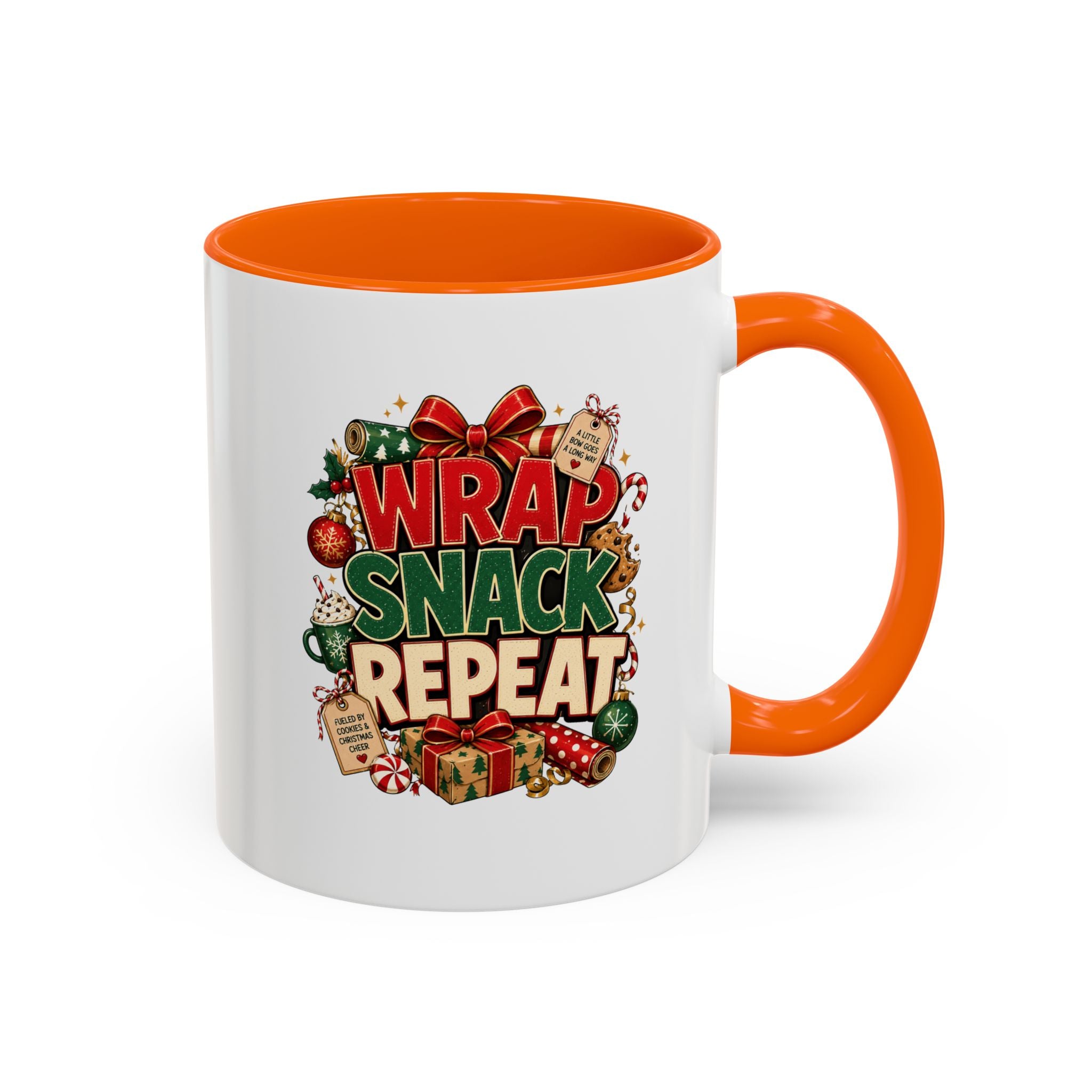 Wrap Snack Repeat Christmas Coffee Mug — Holiday Baking & Gift-Wrapping Mug