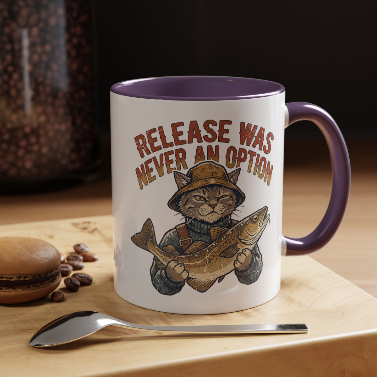 "Release Was Never An Option" Funny And Witty Accent Coffee Mug (11, 15oz)
