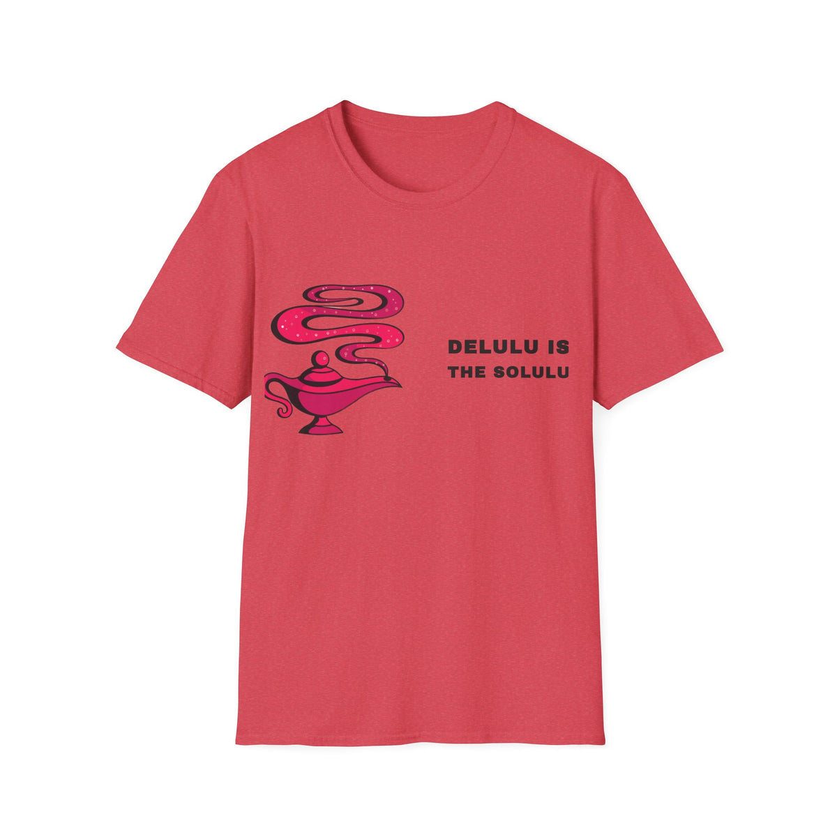 Genie Lamp Graphic T-Shirt — 'Delulu' Vaporwave Snake Design - Trending Now - September 2026