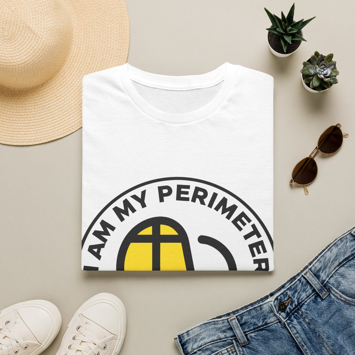 "I Am My Perimeter" Circular Graphic Tee - Trending Now - September 2026