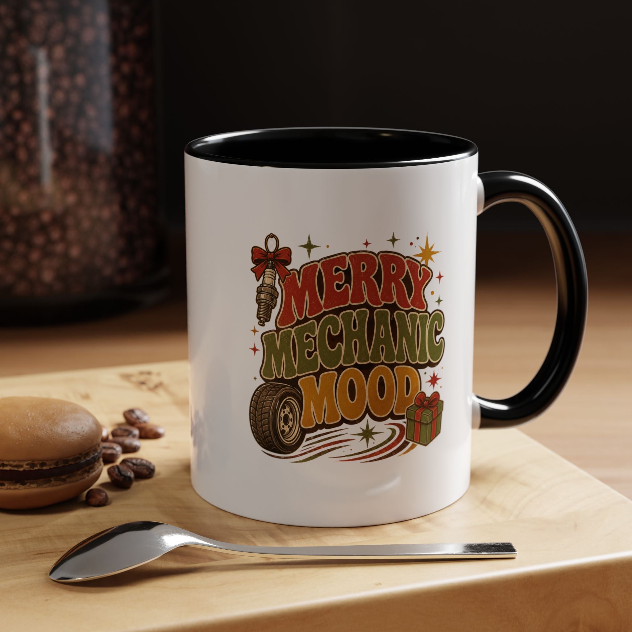 Modern Day Christmas Merry Mechanic Mood Coffee Mug — Holiday Auto Mechanic Gift