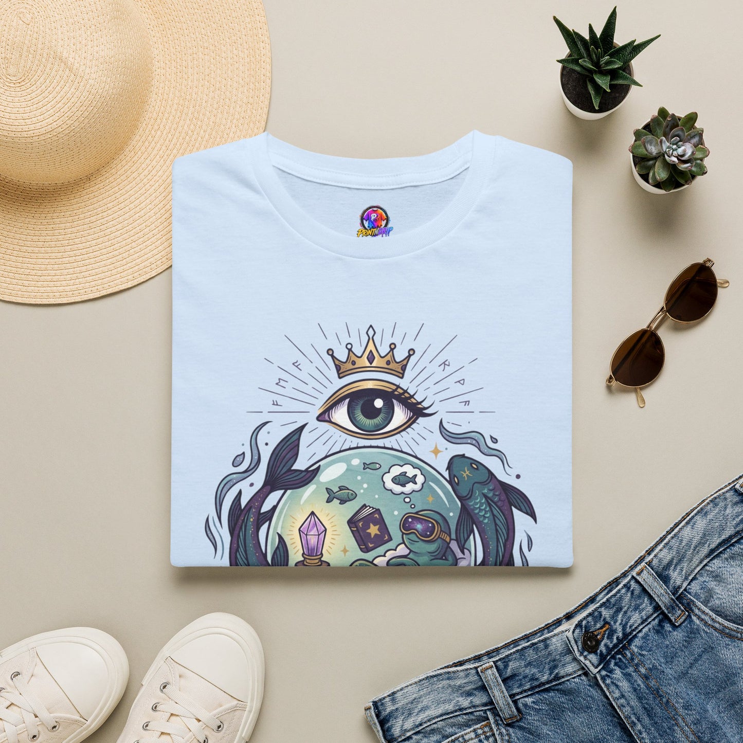 Pisces Dreamworld T-Shirt — "Living in My Own Dreamworld" Mystic Zodiac Tee
