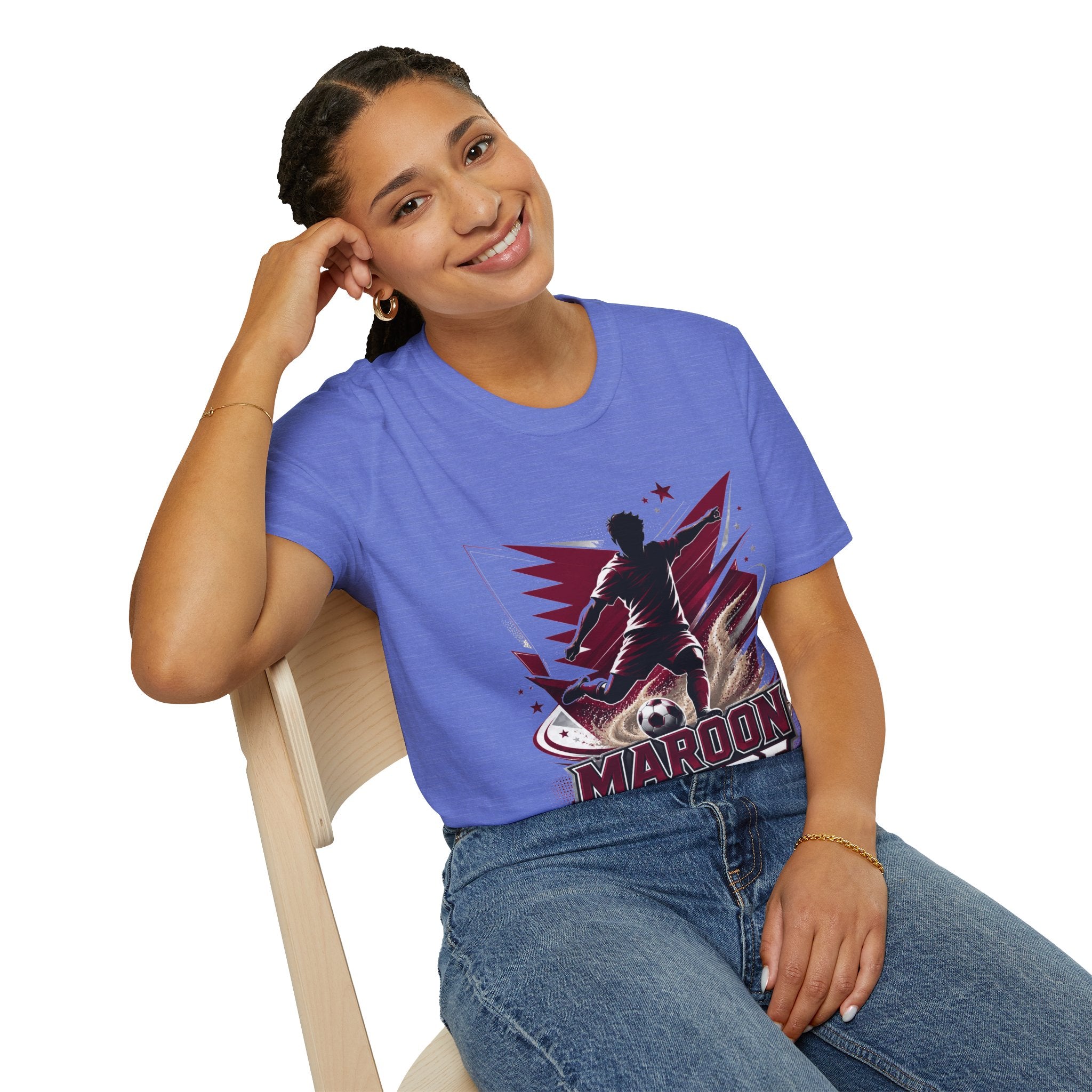 Qatar Maroon Pride Soccer T-Shirt — Silhouette Player Graphic Tee