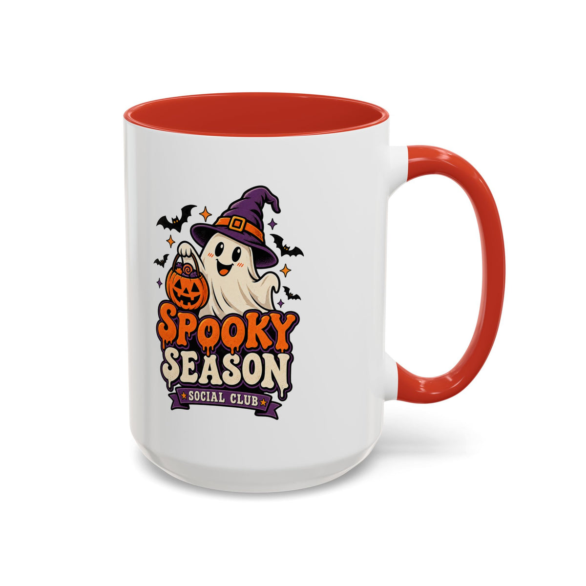 Spooky Season Coffee Mug — Cute Ghost Halloween Accent Mug (11/15oz)