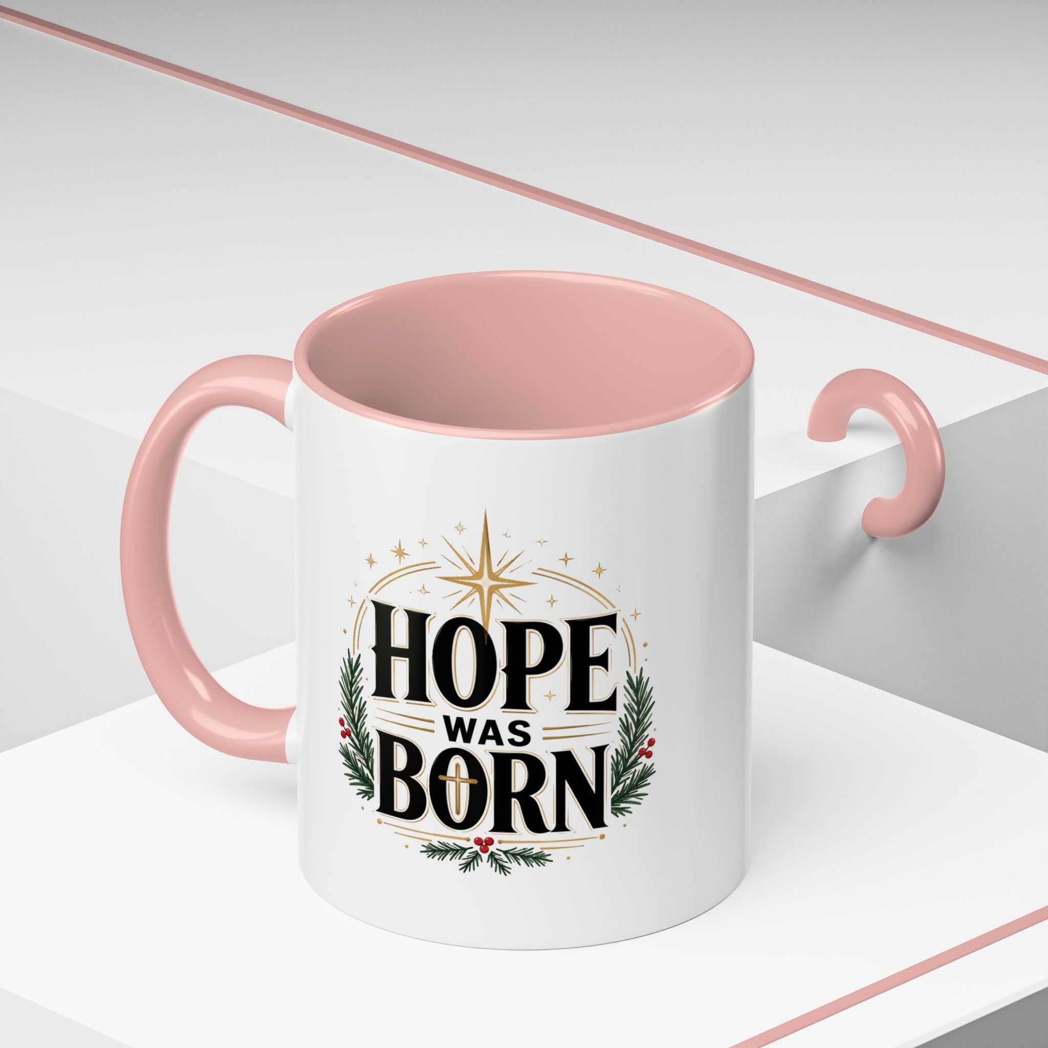 Christmas Hope Was Born Christmas Coffee Mug — Festive Holiday Holiday Prayer Mug