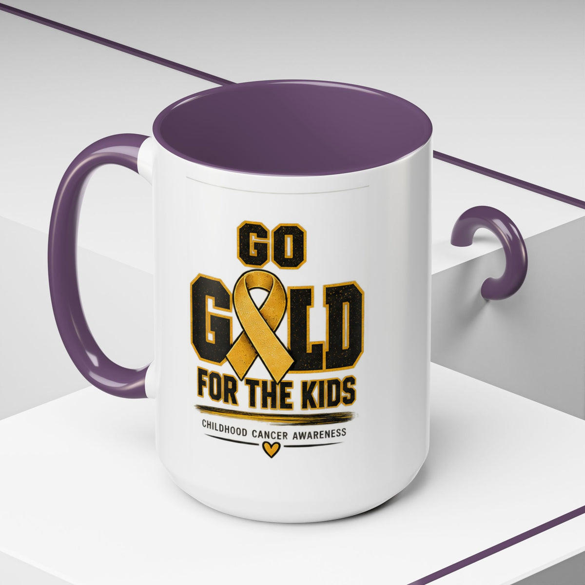 Go Gold For The Kids Accent Coffee Mug — Childhood Cancer Awareness 11/15oz