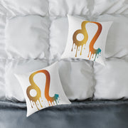 Leo Zodiac Dripping Astrological Square Poly Canvas Pillow
