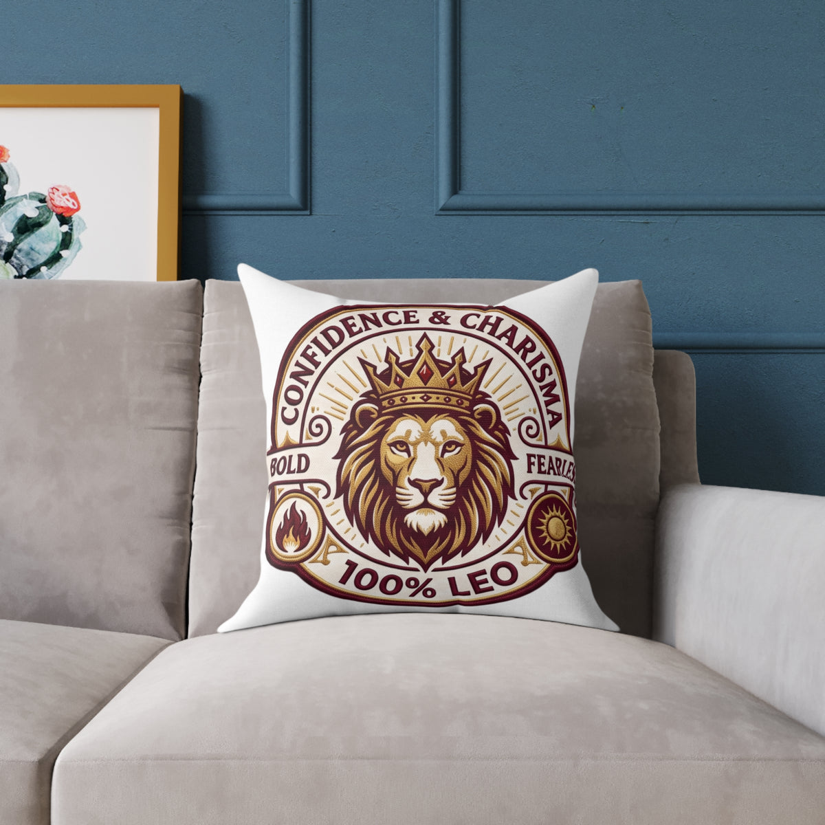 Leo Zodiac Confidence And Charisma Square Poly Canvas Pillow